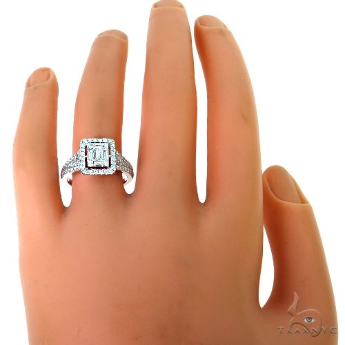 18K Gold Baguette Diamond Engagement Ring 67635 - Image 7