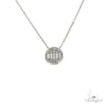 18K Gold Baguette Diamond Necklace With Adjustable Chain 67306 - Image 4