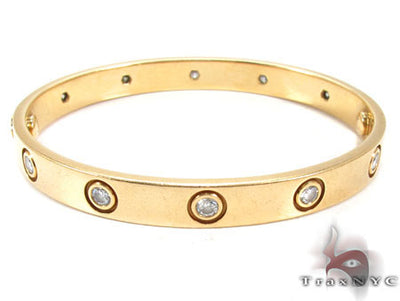 18K Gold Bezel Diamond Bracelet 32666 - Image 1