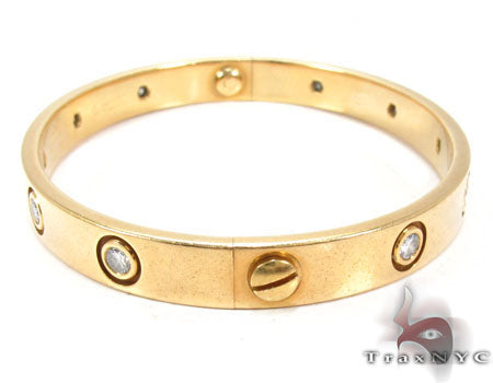 18K Gold Bezel Diamond Bracelet 32666 - Image 3