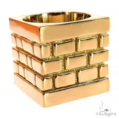 18K Gold Brick City Ring 68725 - Image 1