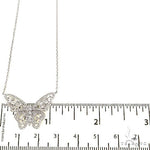 18K Gold Baguette Diamond Butterfly Necklace 68508 - Image 5
