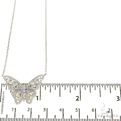 18K Gold Baguette Diamond Butterfly Necklace 68508 - Image 5