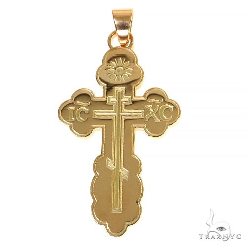 18K Gold Cross Pendant 68337 - Image 1