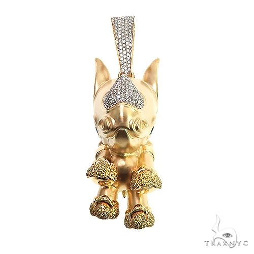 18K Gold Custom Made Baby Rhino Pendant 66589 - Image 2
