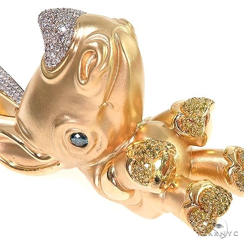 18K Gold Custom Made Baby Rhino Pendant 66589 - Image 5
