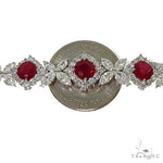 18K Gold Diamond Burma Pigeon Blood Ruby Dubai Bracelet 67695 - Image 5