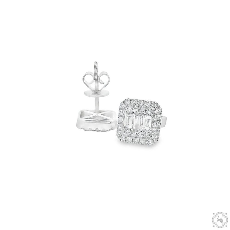 18K Gold Diamond Earrings 66806