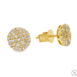 18K Gold Round Diamond Earrings 66807 - Image 2