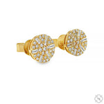 18K Gold Round Diamond Earrings 66807 - Image 3