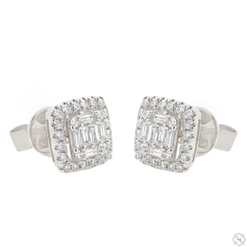 18K Gold Diamond Earrings 67012 - Image 4