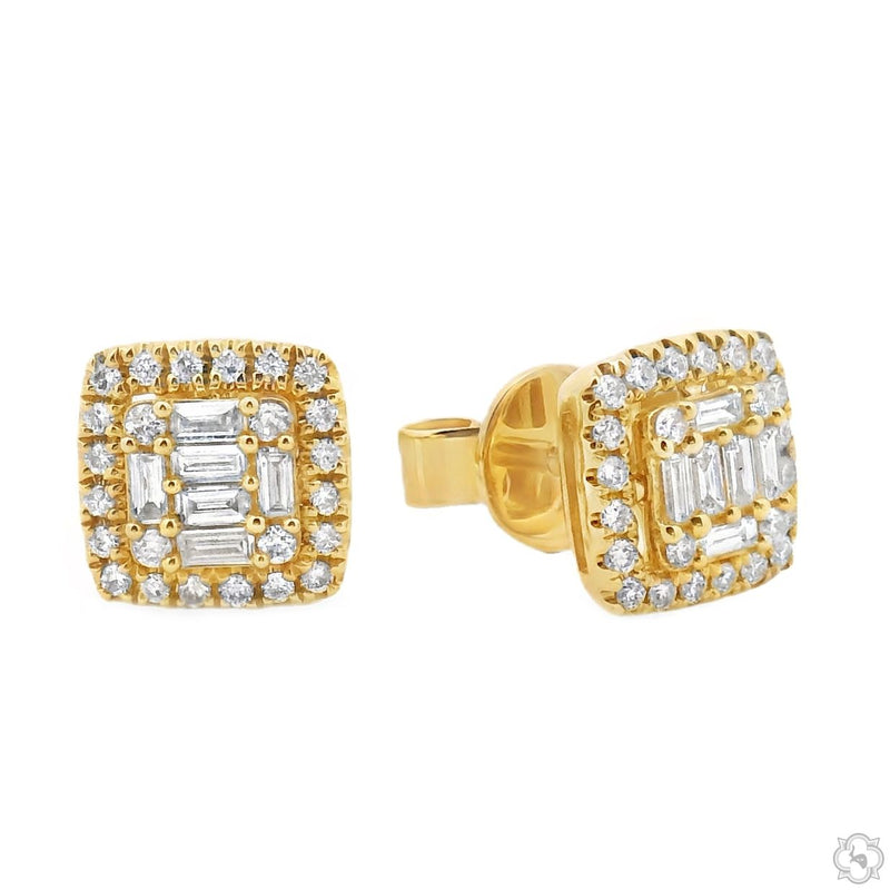 18K Gold Diamond Earrings 67012 - Image 5