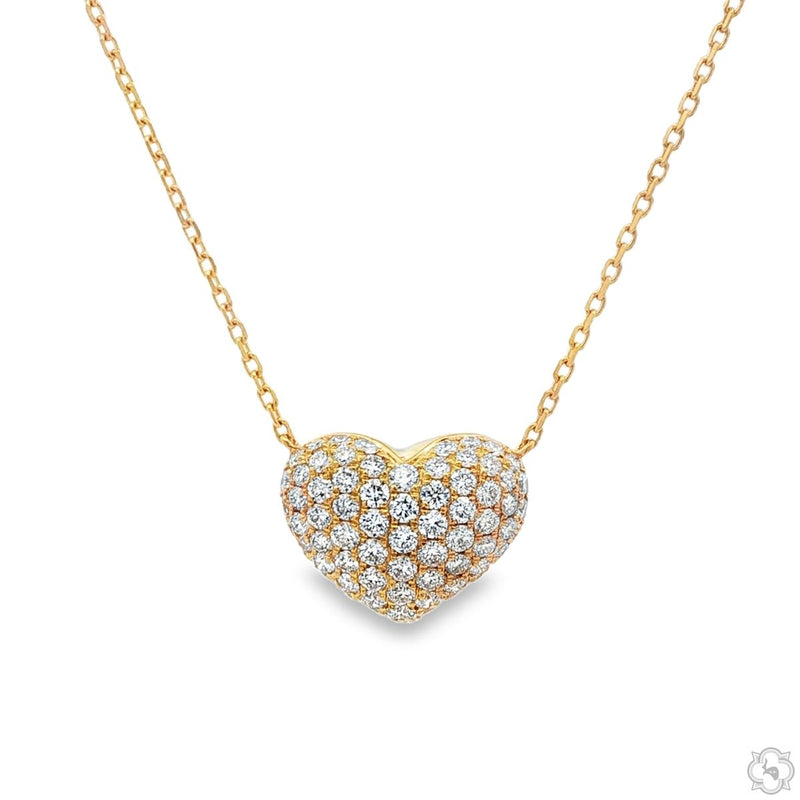 18K Gold Diamond Heart Necklace 67628