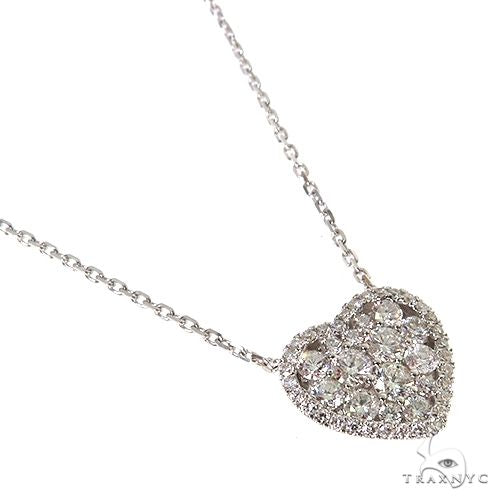 18K Gold Diamond Heart Necklace 67630 - Image 2