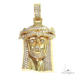 18K Gold Diamond Jesus Pendant 67720 - Image 1