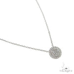 18K Gold Round Diamond Necklace With Adjustable Chain 67033 - Image 2