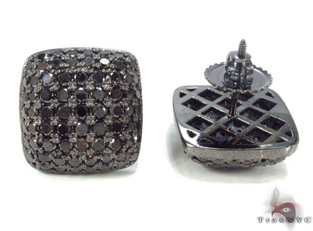 14K Gold Diamond Pillow Earrings 32897 - Image 5