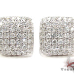 18K Gold Icy Diamond Pillow Earrings 25602 - Image 1