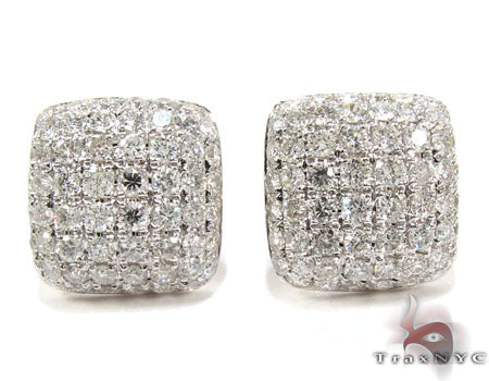 18K Gold Diamond Pillow Earrings 25603 - Image 1