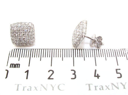 18K Gold Diamond Pillow Earrings 25603 - Image 6