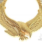 18K Gold Eagle Coin Frame Baguette Diamond Pendant 66361 - Image 5