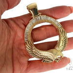 18K Gold Eagle Coin Frame Baguette Diamond Pendant 66361 - Image 7
