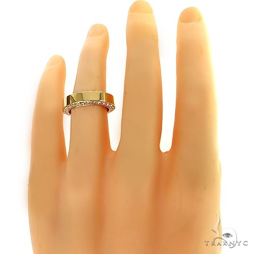 18K Gold Eternity Diamond Mens Wedding Ring 68916 - Image 5