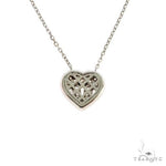 18K Gold Heart Baguette Diamond Necklace 67914 - Image 4
