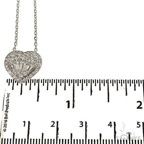 18K Gold Heart Baguette Diamond Necklace 67914 - Image 5