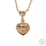 18K Gold Heart Baguette Diamond Necklace 68504 - Image 10