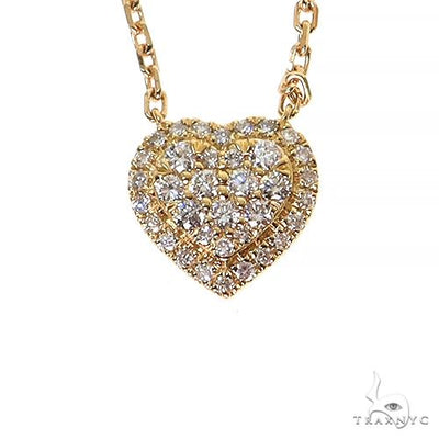 18K Gold Heart Diamond Necklace 68505 - Image 1