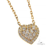 18K Gold Heart Diamond Necklace 68505 - Image 2