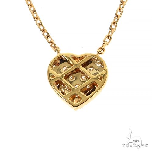 18K Gold Heart Diamond Necklace 68505 - Image 3