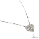 18K Gold Heart Diamond Necklace With Adjustable Chain 67032 - Image 2
