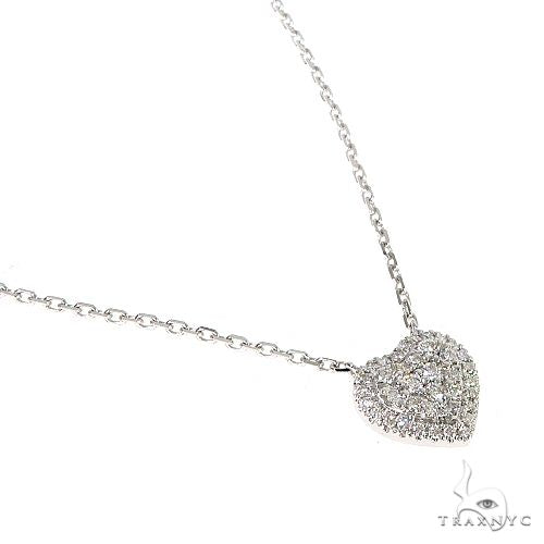 18K Gold Heart Diamond Necklace With Adjustable Chain 67032 - Image 2