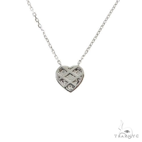 18K Gold Heart Diamond Necklace With Adjustable Chain 67032 - Image 4