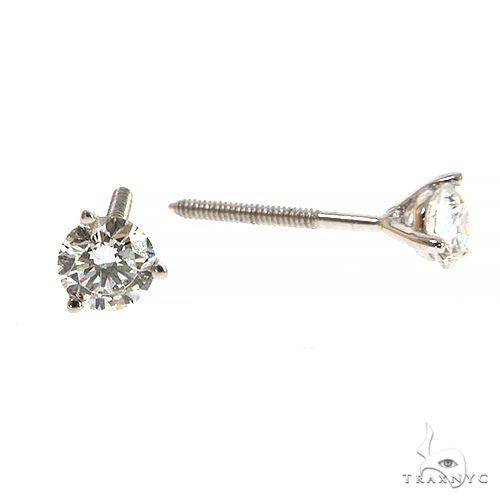 18K Gold 25 Pt Lab Diamond Stud Earrings 68056 - Image 2