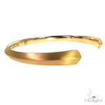 18K Gold Matte Finish Bangle Bracelet 68758 - Image 4