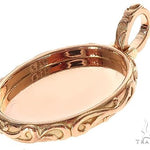 18K Gold Oval Special Edition Photo Pendant Engraved Frame 65310 - Image 4
