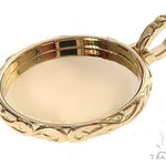 14K Yellow Gold Round Special Edition Photo Pendant Engraved Frame 65311 - Image 4