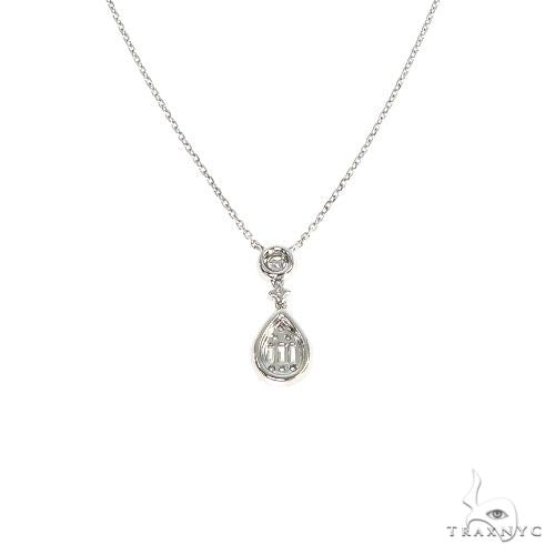 18K Gold Pear-Shaped Baguette Diamond Necklace 67308 - Image 4