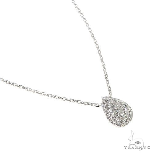 18K Gold Pear-Shaped Diamond Necklace With Adjustable Chain 67034 - Image 2