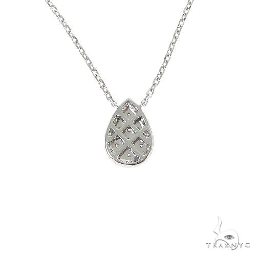 18K Gold Pear-Shaped Diamond Necklace With Adjustable Chain 67034 - Image 4