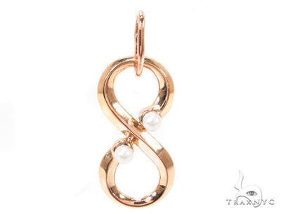 18K Gold Pearl Eternity Pendant 36690 - Image 1