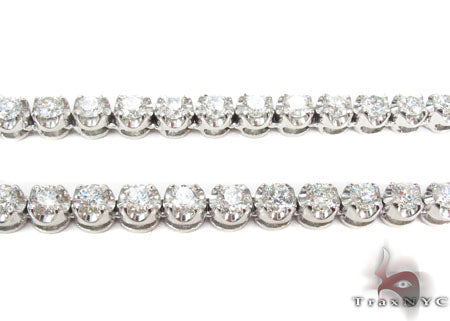 18K Gold Prong Diamond Chain 26 Inches 5mm   31731 - Image 2