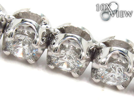 18K Gold Prong Diamond Chain 26 Inches 5mm   31731 - Image 4