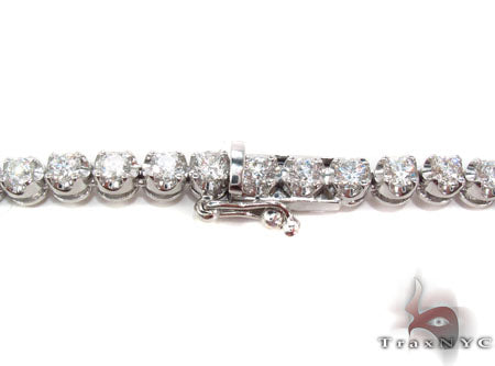 18K Gold Prong Diamond Chain 26 Inches 5mm   31731 - Image 8