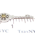 18K Gold Prong Diamond Key Pendant Necklace 32664 - Image 6