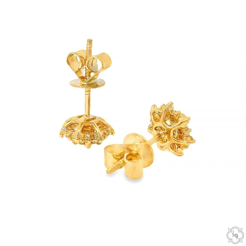 18K Gold Snowflake Diamond Earrings 67021 - Image 5
