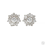 18K Gold Snowflake Diamond Earrings 67021 - Image 2